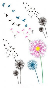 Flowers and Birds Temporary Tattoos