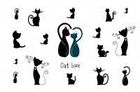 Love Cats Temporary Tattoos