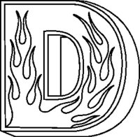 D Flames Letter