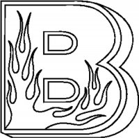 B Flames Letter