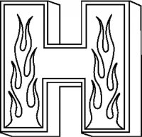 H Flames Letter