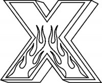 X Flames Letter